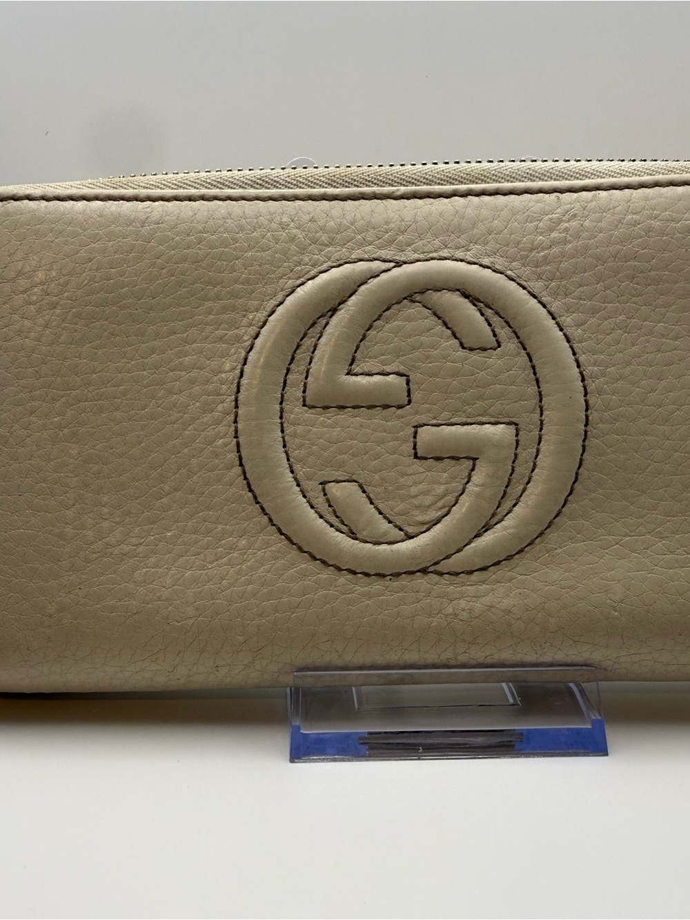 Gucci Cream Soho Embossed Leather Wallet